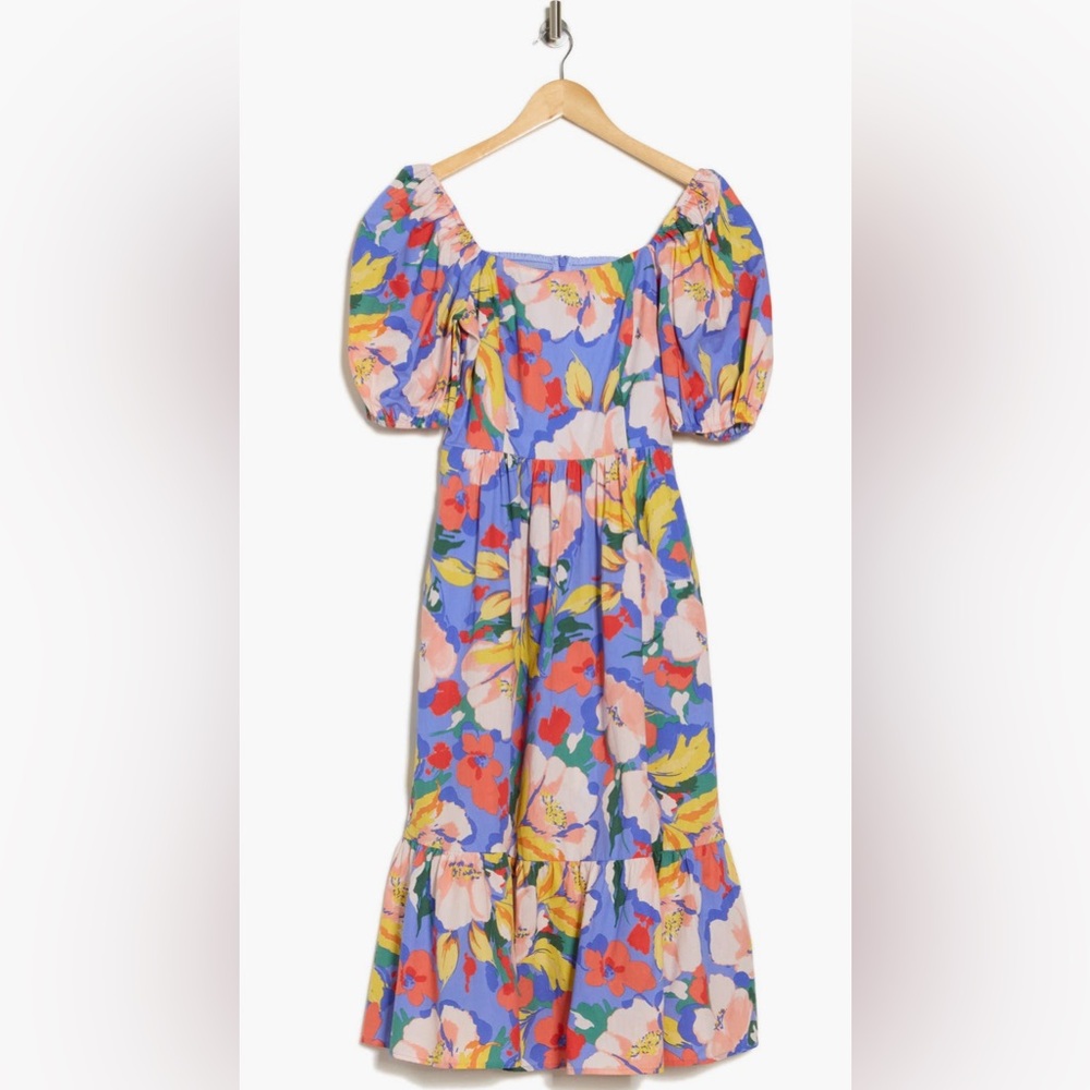 Vince Camuto Off-Shoulder Floral Midi Dress - Picture 3 of 6